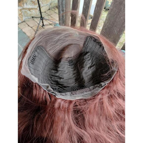 Long wavy auburn red lace front wig - Picture 5 of 5